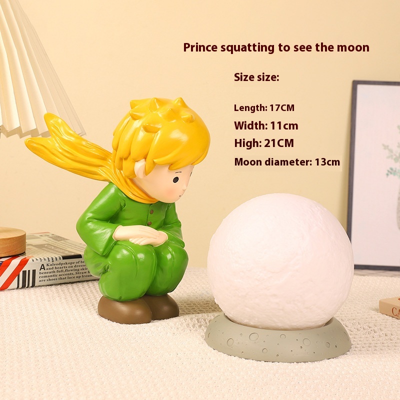 Prince Night Light Bedroom Table Lamp Ball Lamp Living Room Porch Resin Crafts Ornaments
