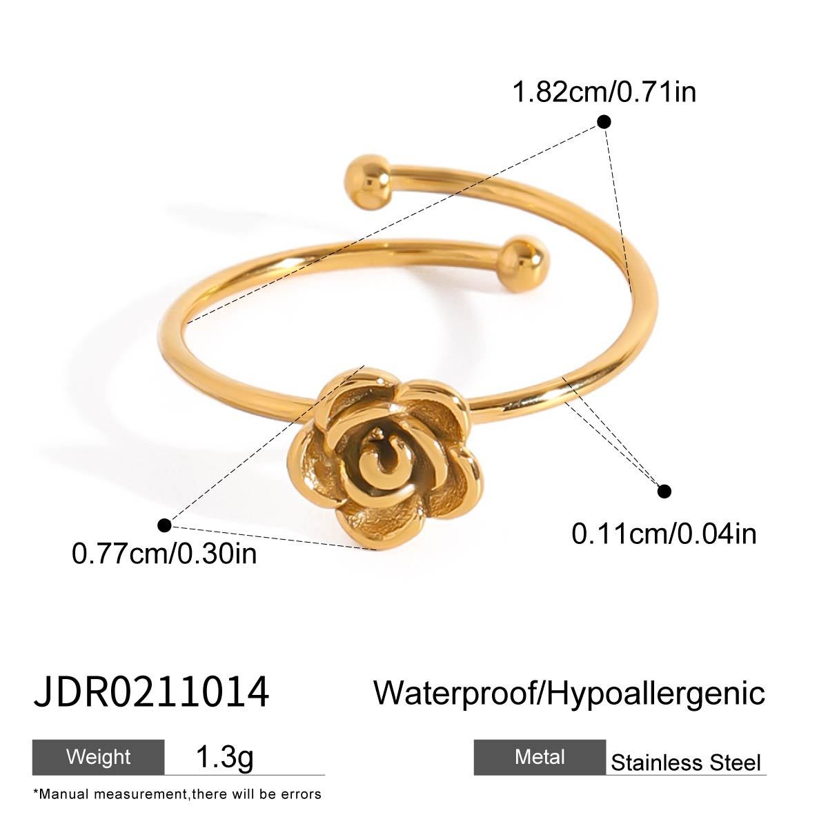 Wanxing European And American Stainless Steel Flower Ring Advanced Sense Ring 18k Gold Titanium Steel First Jewelry Rings