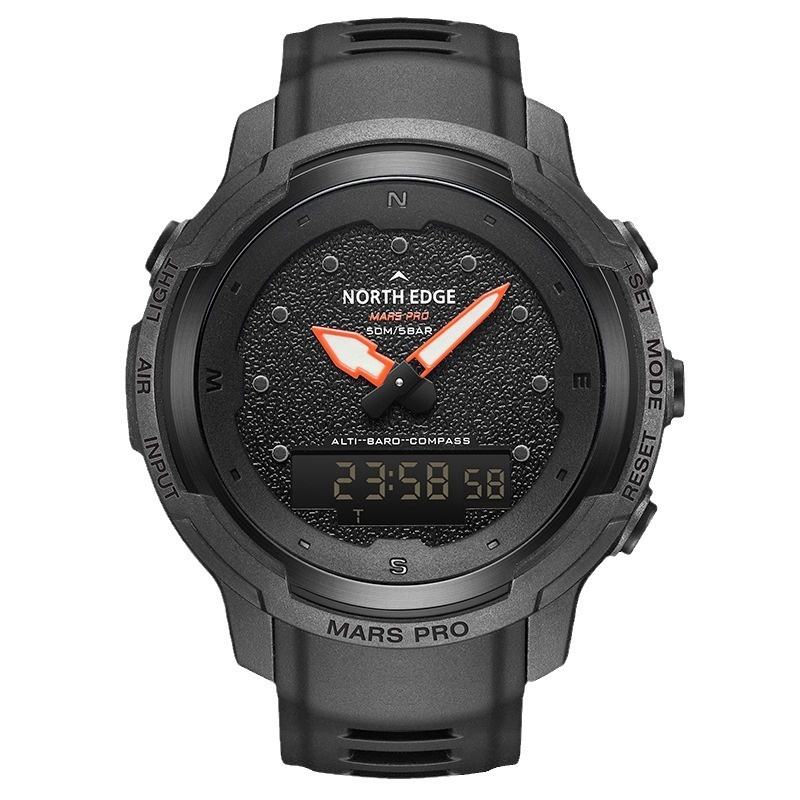 Outdoor Sports Watch Mountaineering Swimming Waterproof Electronic Watch Carbon Fiber Altitude Pressure Compass Alarm Watch Men