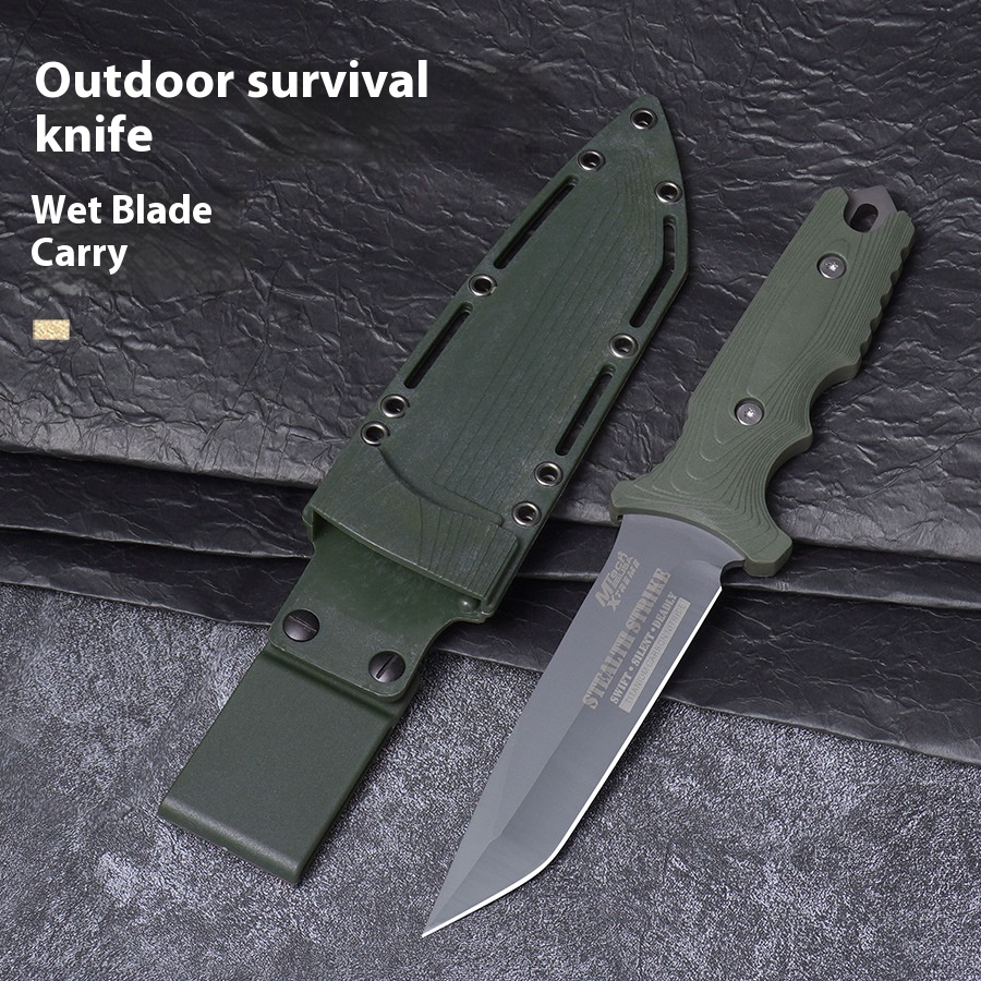 MT Outdoor Straight Knife High Hardness Sharp Outdoor Knife Sharp Knife Survival Knife Tactical Fishing Self-defense Camping