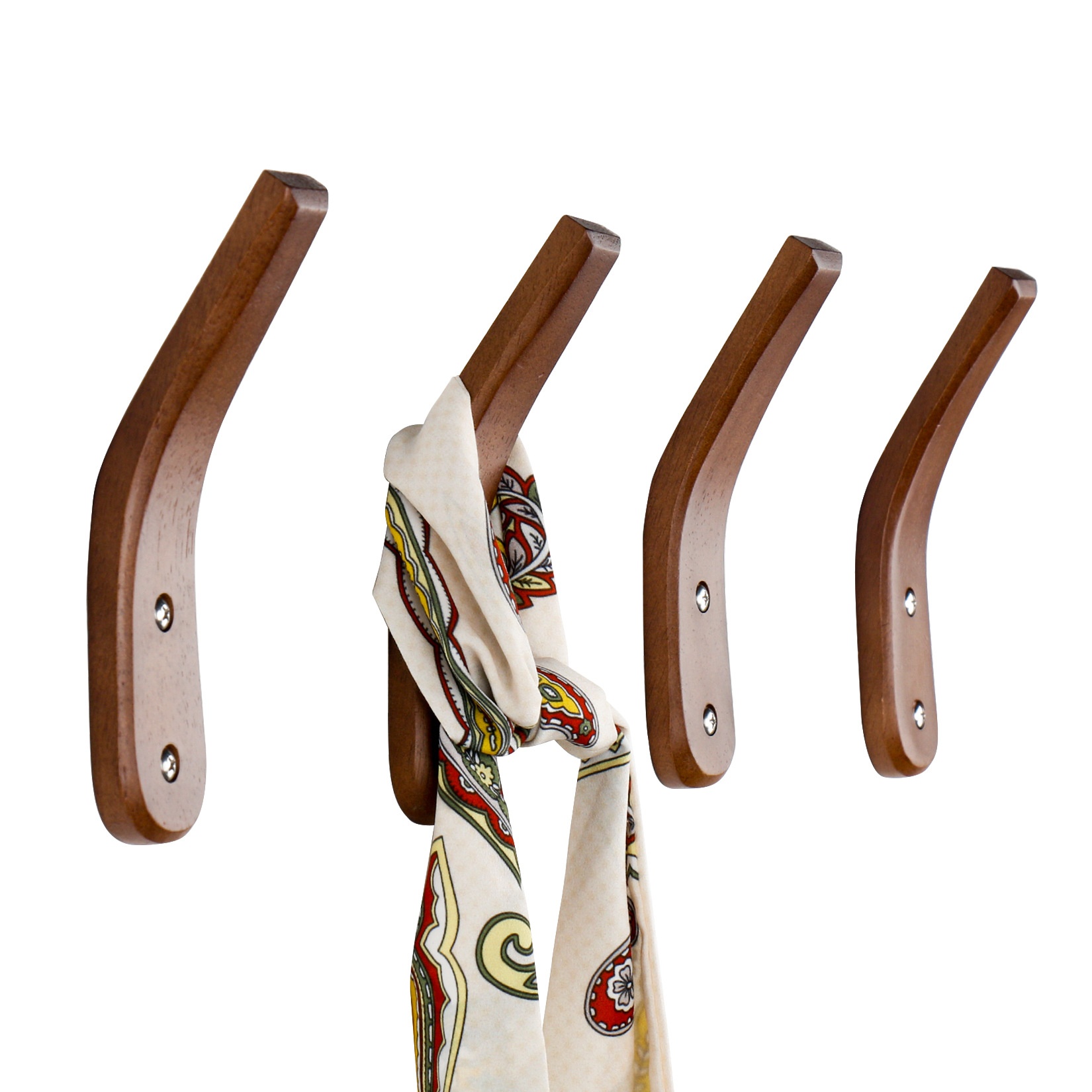 Simple Creative Solid Wood Hooks Clothes Storage Wooden Wall Hooks Fitting Room Entrance Bathroom Bedroom Hooks