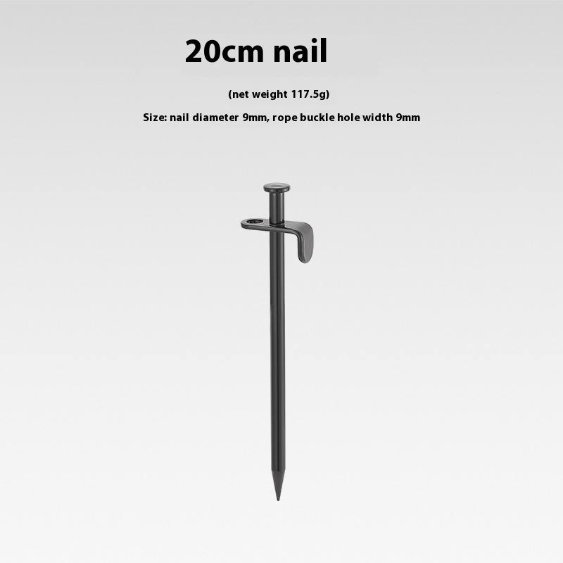 Outdoor20cm Tent Ground Nails Camping Thick Steel Nails Canopy Ground Nails Beach Ground Nails Snow Steel Nails Camping Nails