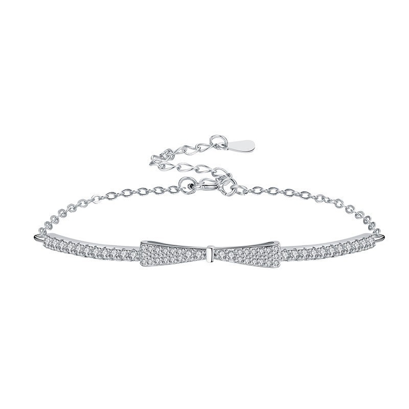 Korean-style Dongdaemun Simple Original Bow Bracelet Elegant Inlaid Zircon Girl's Daily All-match Bracelet