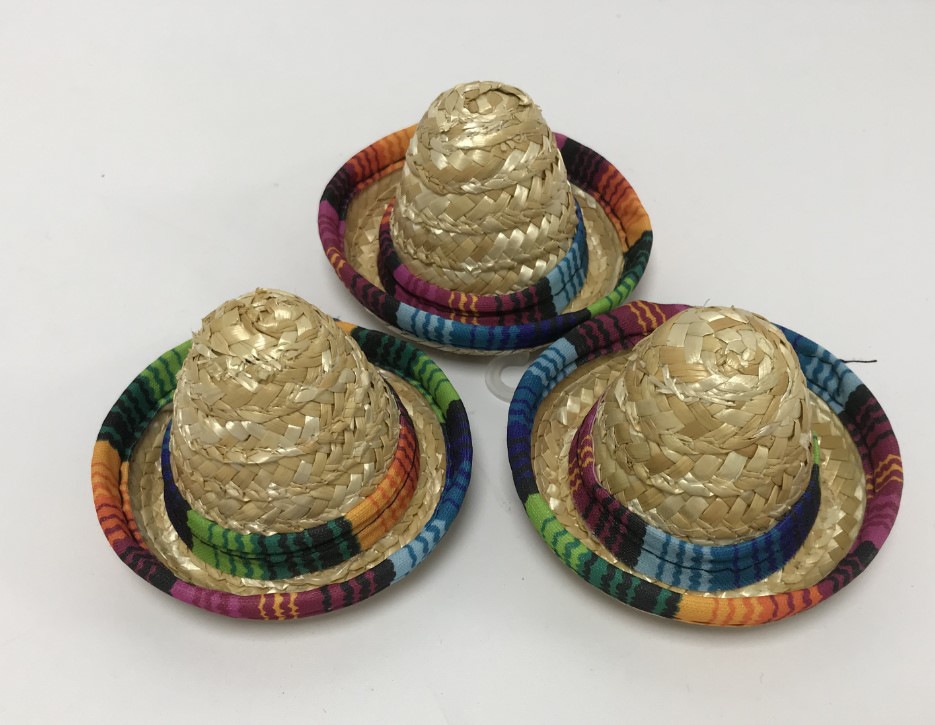 Party Mexican Small Hat Mini Mexican Hat8.5 Cm Hat Pet Small Straw Hat