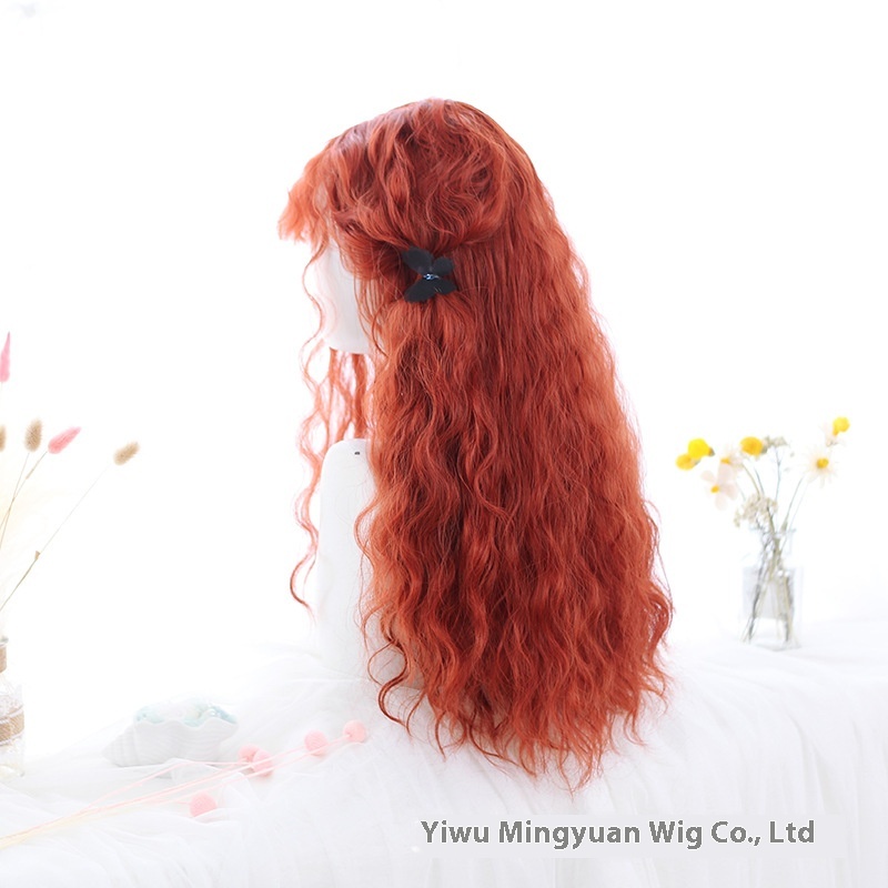 Wig Female Red Lolita Long Curly Hair Fashion Internet Celebrity Wool Curly Halloween Anime Cos Wig