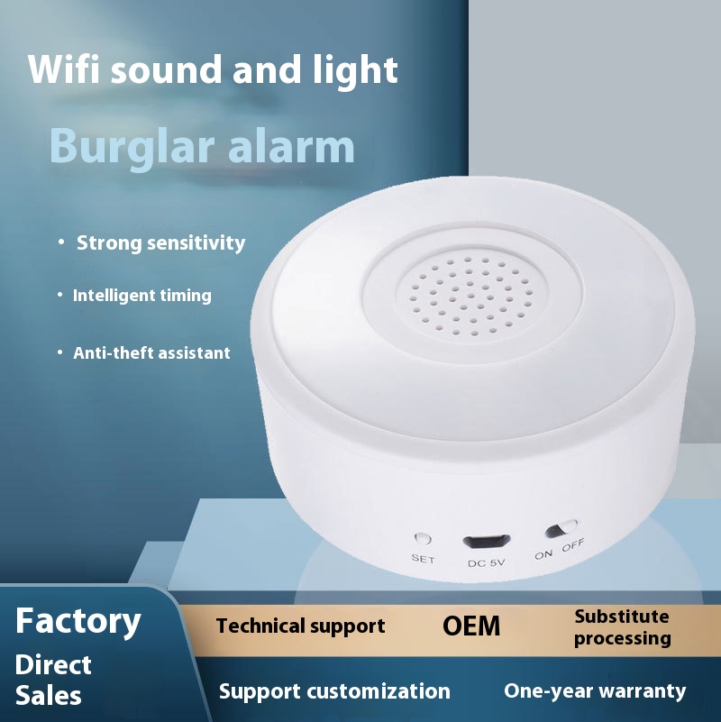 Smart Home Tuya W I F I Sound And Light Alarm Wireless Real-time Linkage Monitoring Smart Anti-theft Alarm