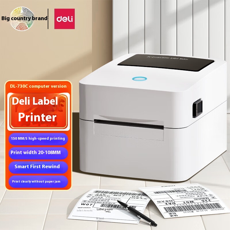 Deli Thermal Printer D L-730 C S Electronic Form Thermal Label Barcode Printer