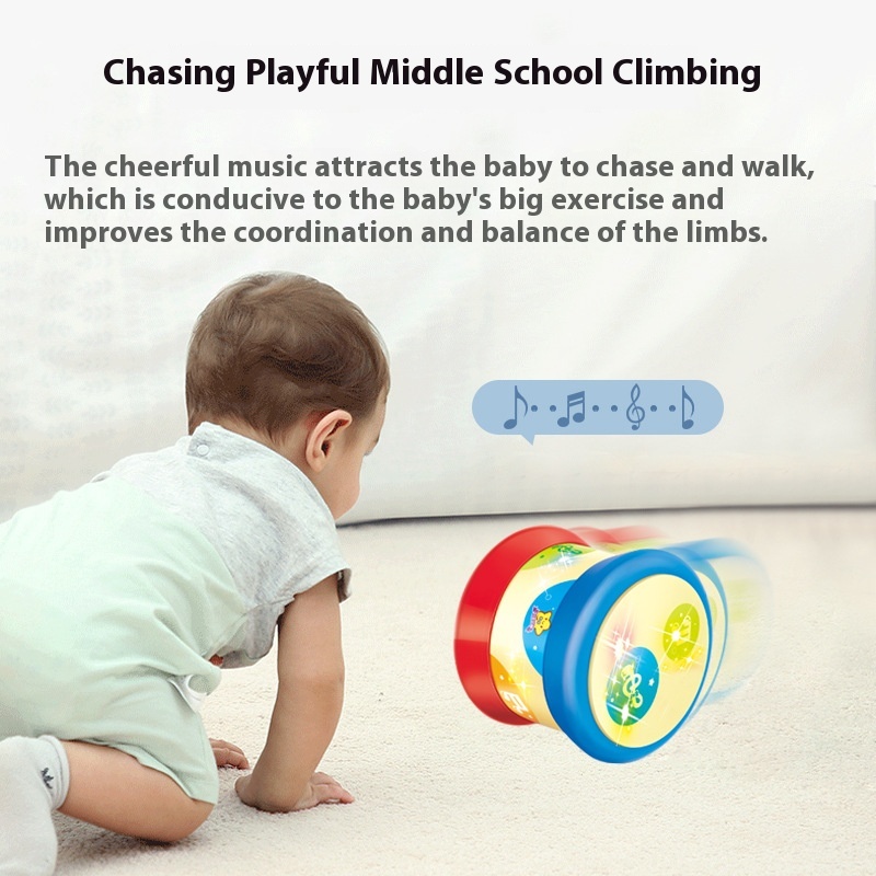 Xiecheng Rocking Music Hand Drum Dynamic Electronic Music Drum Baby Infant Novelty Toys