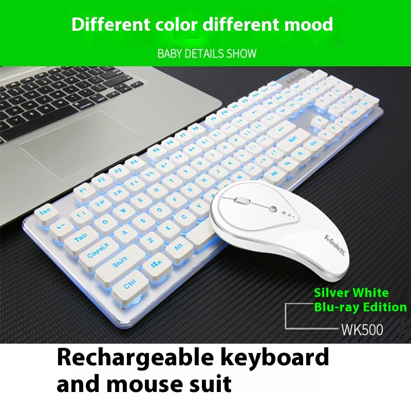 Viper W K500 Rechargeable Luminous Gaming Wireless Keyboard And Mouse Set Silent U S B Keyboard Mouse Computer Office Home