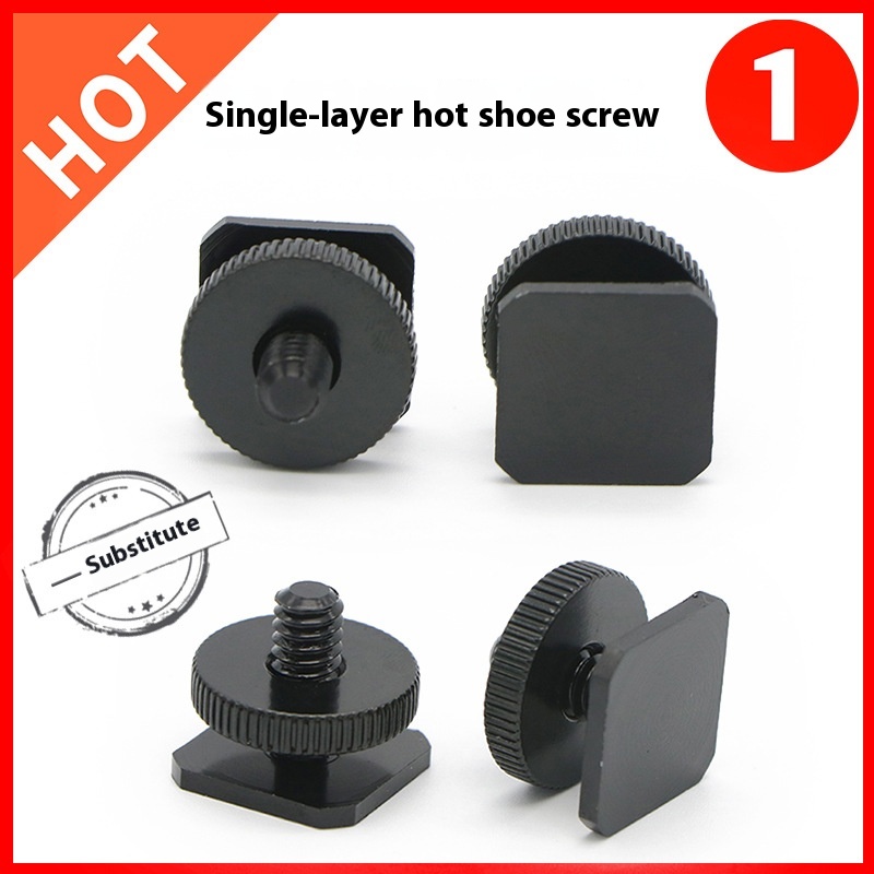 Metal Hot Shoe Screw1/4 Inch Single Layer Adapter Screw Locks The Camera Flash Hot Shoe Adapter Up And Down