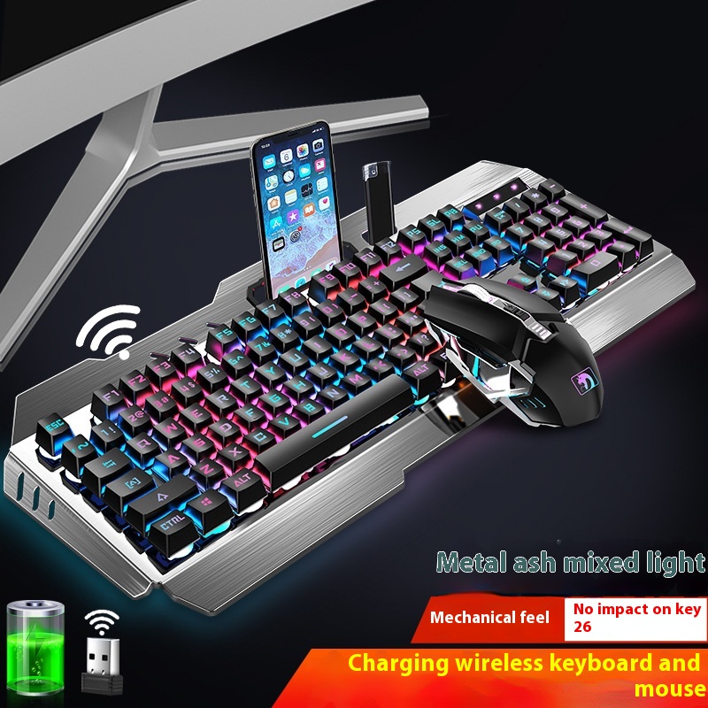 Xinmeng670 Wireless Charging Keyboard And Mouse Set Game Luminous Keyboard And Mouse Set