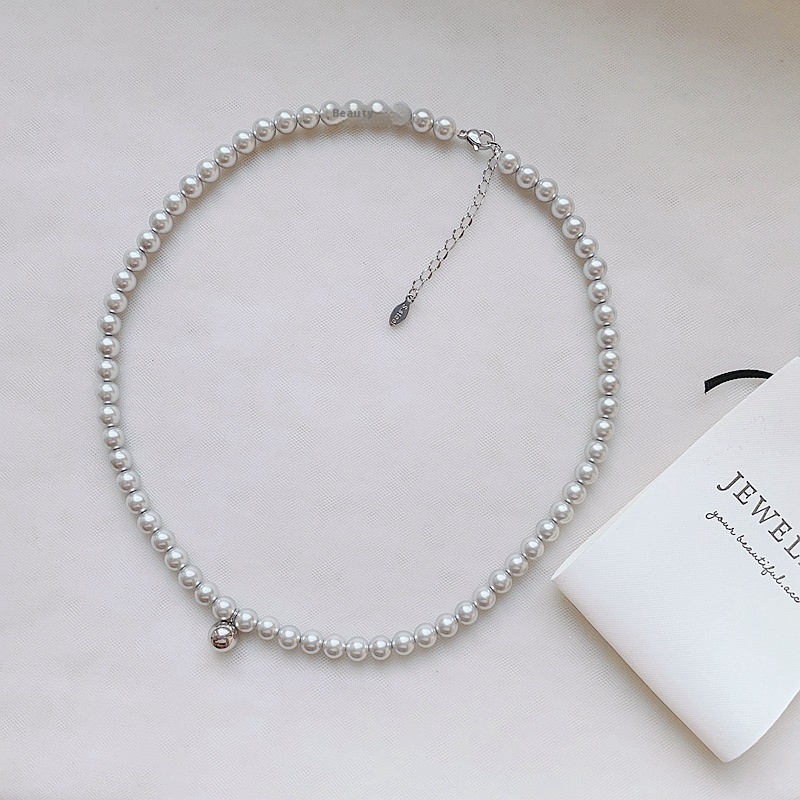 【通体钛钢洗澡免摘】施家贝壳珠极简百搭项链毛衣链