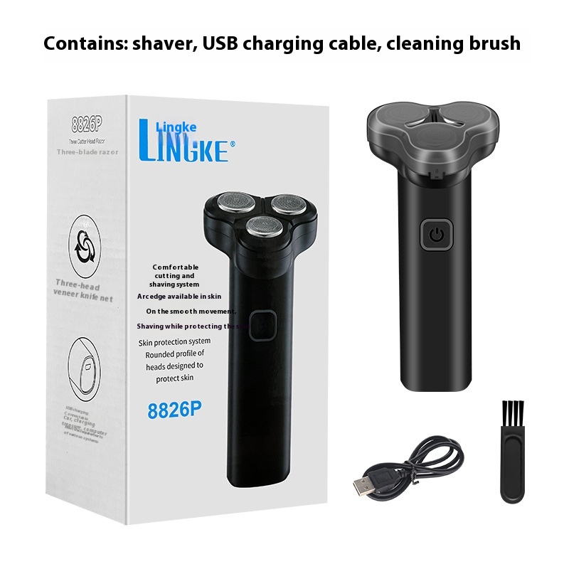 Linke8826 U S B Charging Head Washable Three-head Razor Razor