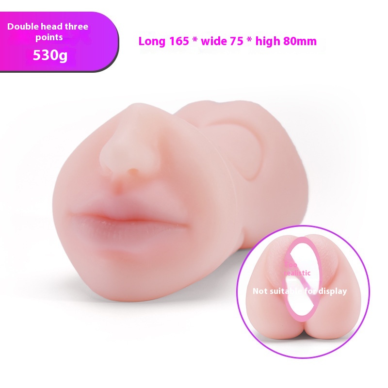 Qianyi Aircraft Cup Double-hole Masturbation Device For Men, Double-headed3-hole Famous Device, Real-life Inverted Mold, Adult Products, Inflatable Doll