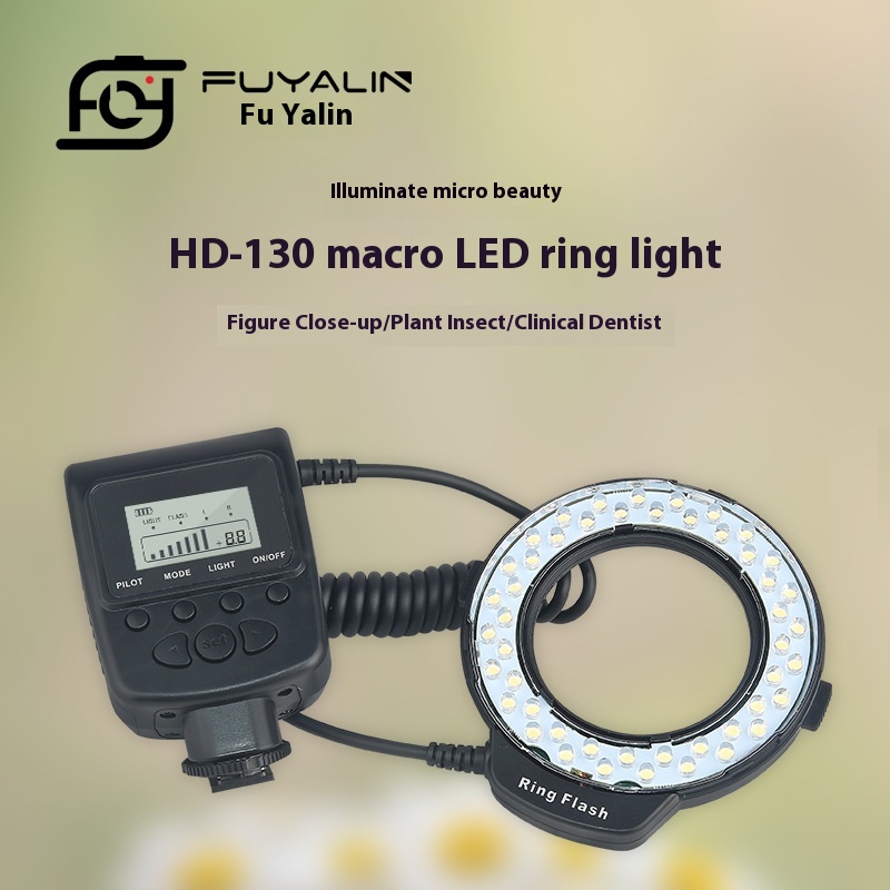 H D130 Macro Ring L E D Light Macro Photographyect Close-up Dental Oral Jewelry Photography Light Ring Flash
