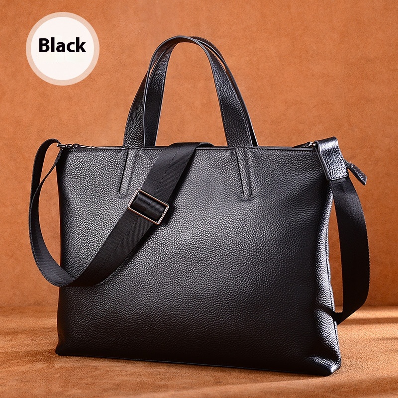 Handbag Men's Genuine Leather Horizontal Casual Briefcase Soft Top Layer Cowhide Crossbody Bag Business Computer Bag Men's Bag