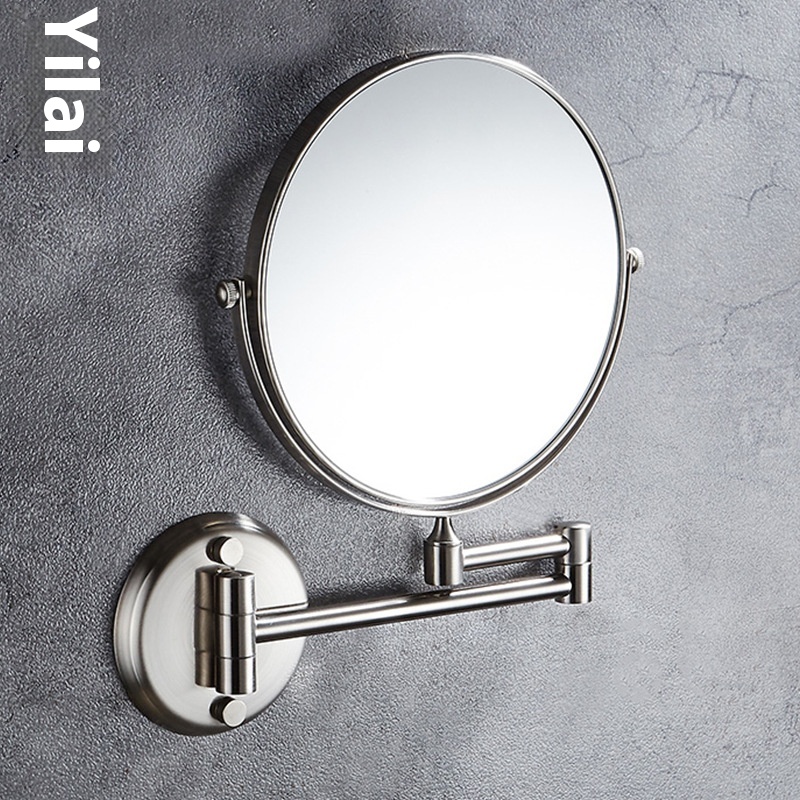 Bathroom Pendant Beauty Mirror Hotel Engineering Folding Telescopic Makeup Mirror Double-sided3 Times Magnification Myopia Lucky Star