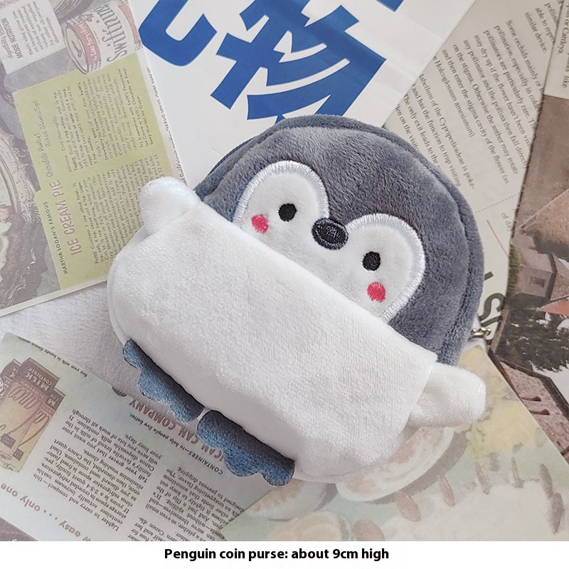 Cute Little Penguin Coin Purse Lipstick Bag Data Cable Bag Coin Bag