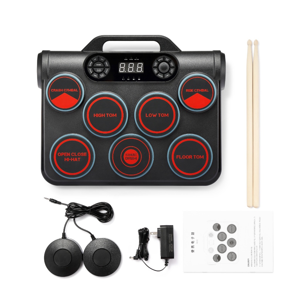 W E R S I Electronic Desktop Drum D T X Game Portable Drum Set Built-in Lithium Electric Degree Sensing Drum Set