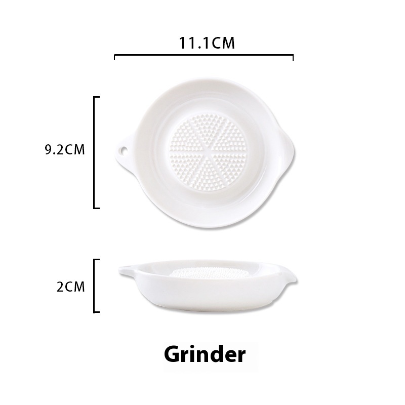 Ceramic Grinder Garlic Pounder Baby Food Supplement Ginger Garlic Mud Grinder Fruit Mud Grinder Manual Grinding Disc