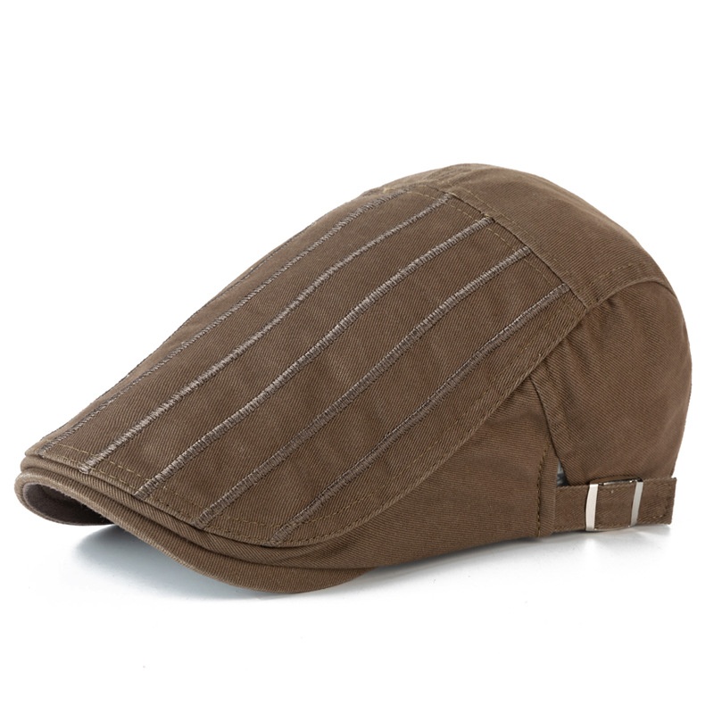 Men's Spring And Summer Beret Cotton Casual Sun Protection Peaked Cap Painter Fashion British Hat Forward Hat