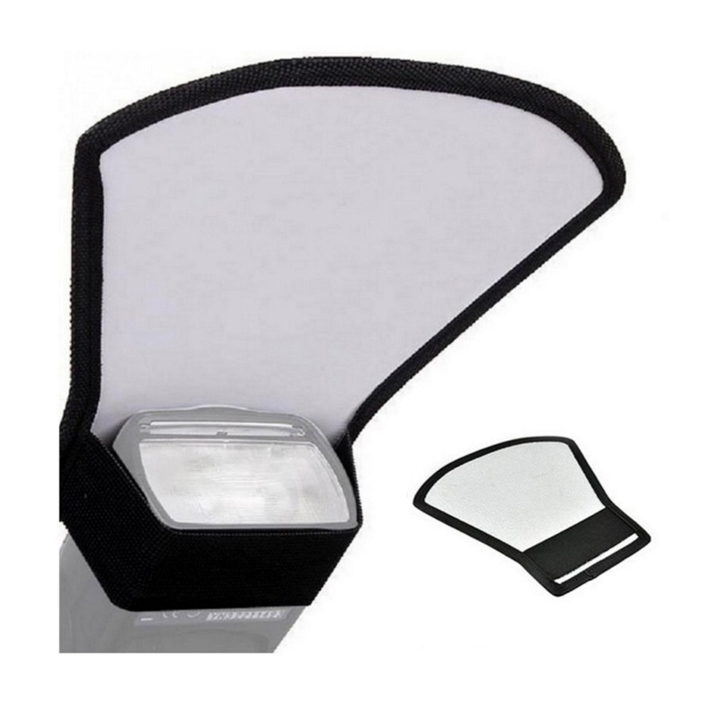 S L R Camera External Flash Top Light Baffle Diffuser Diffuser Silver White Reflector