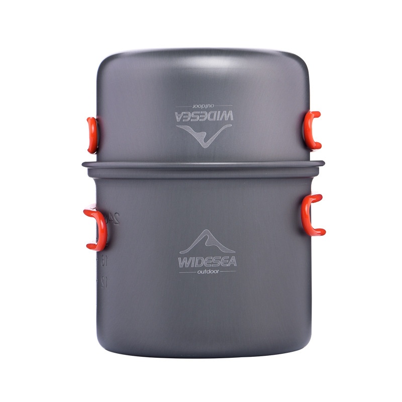 W I D E S E A Camping Pot Set Outdoor Portable Outdoor Pot Picnic Hiking Mountaineering Camping Pot