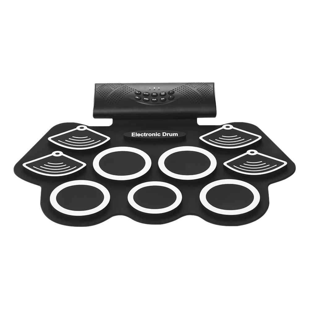 E-commerce Hand-rolled Electronic Drum9 Drums Built-in Lithium Battery With Speaker Playable D T X Silicone Drum Set