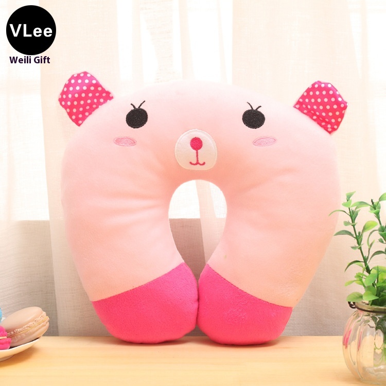 Cartoon Plush U-shaped Pillow Creative Cervical Neck Support Pillow Advertising Gift Promotional Nap Travel Pillow