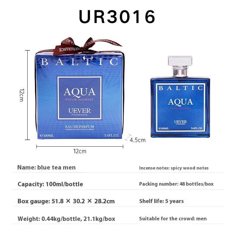 U E V E R Foreign Trade Brand Blue Tea Elegant Men's Perfume Dropshipping Cologne Lasting Movement