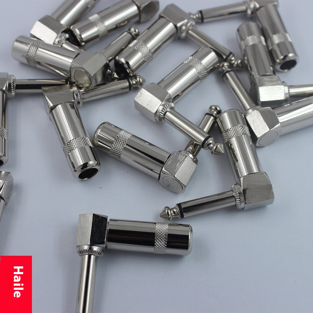 Audio Cable6.35 Plugtrument Microphone Cable Connector Metal Elbow Guitar Cable Plug Rust-proof Head