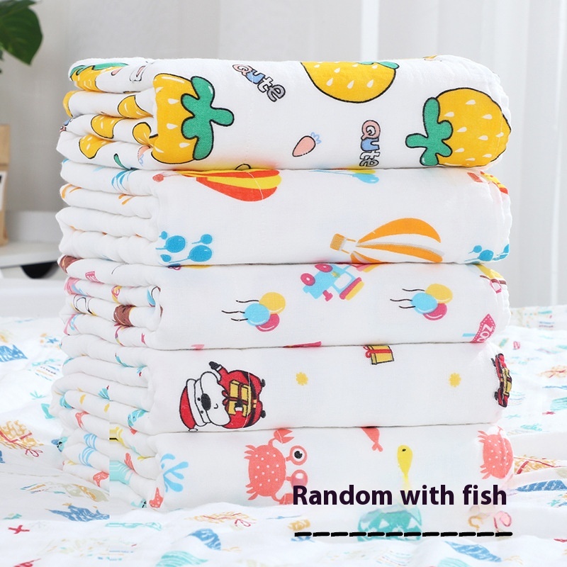Summer Thin Four-layer90*90 Gauze Wrap Baby Cotton Bath Towel Wrapborn Baby Summer Wrap