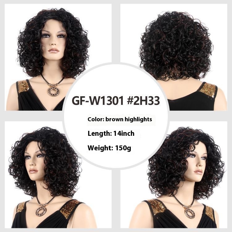African Wigs For Women, Guangzhous To European And American Wigs, Canadian Foreign Trade Exports, Chemical Fiber Curly Hair Wigs