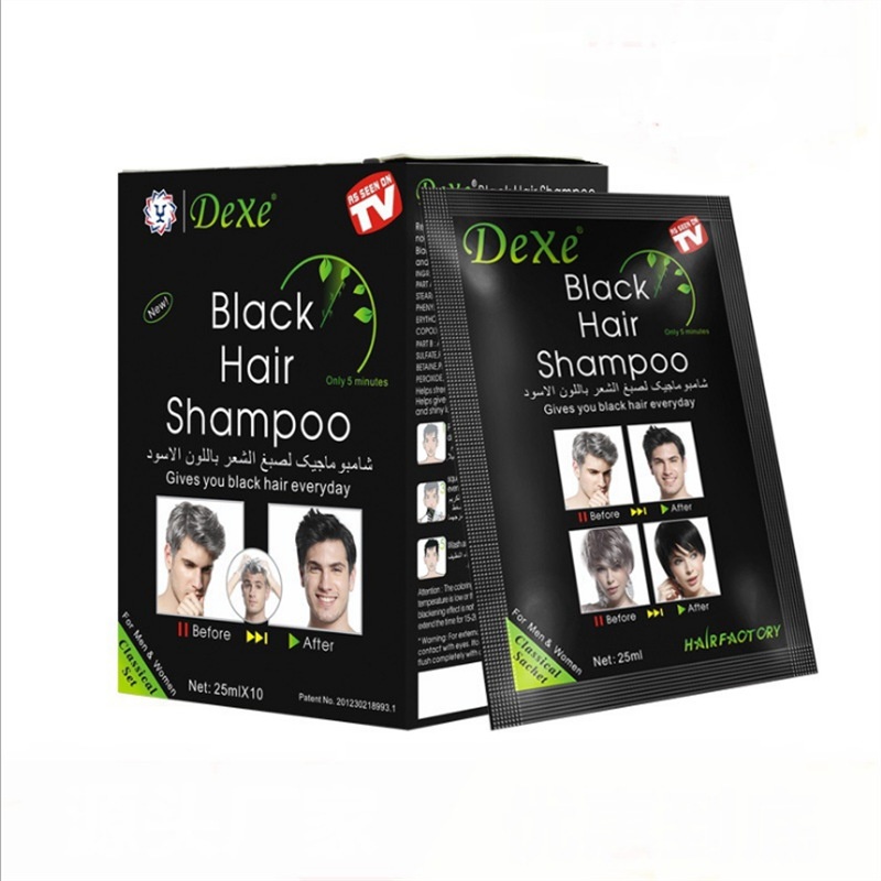 Foreign Trade Export Single Wash And Dye Black Shampoo White Hair Dye Black Hair Natural Black Covering White Hair Shampoo