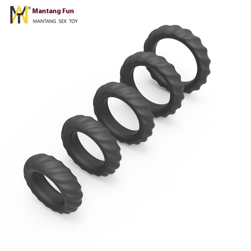 's Foreskin Resistance Exercise Locking Sperm Ring Penis Vibration Ring Sex Toy Men's Silicone Penis Ring