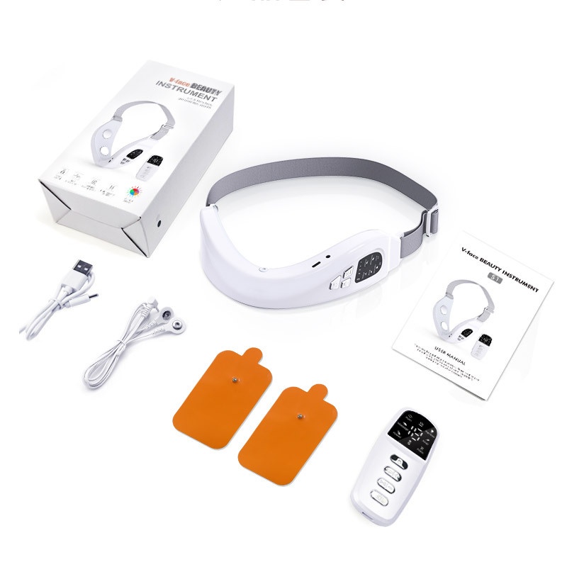 Remote Control Face Slimmingtrument Micro-current Color Light Facial Vibration Massager Firming Double Chin Beautytrument