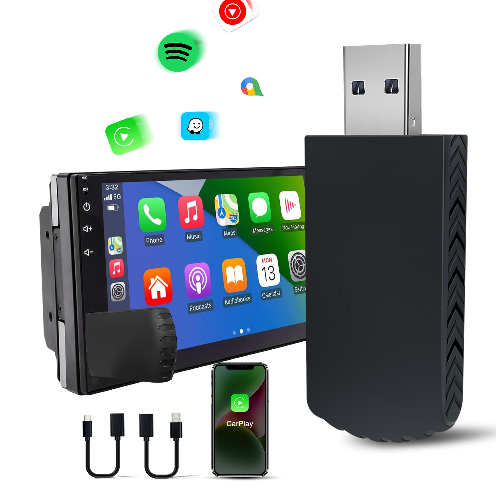 Carplay Box Wired To Wireless Private Model Real Upgrade Wireless Screen Projector Small USBFlash Drive