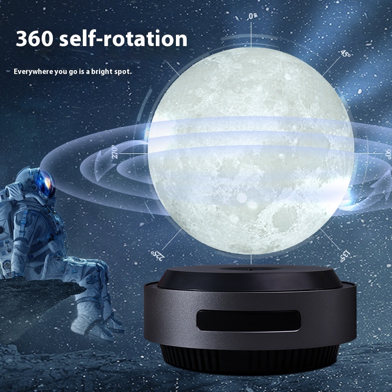 Smart Upgraded Version Of Magnetic Levitation Automatic Lifting Moon Lamp Black Technologyy Ornaments Valentine's Day Gift