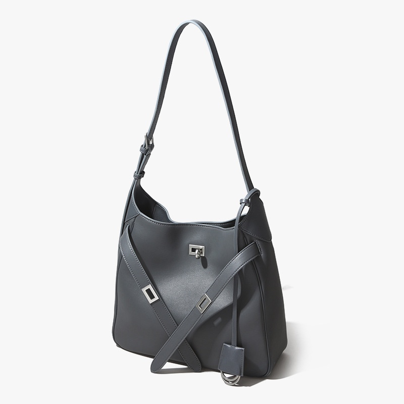 Cowhide Lock Tote Bag Commuter Versatile Single Shoulder Women's Genuine Leather Large Capacity High-end Messenger Bag