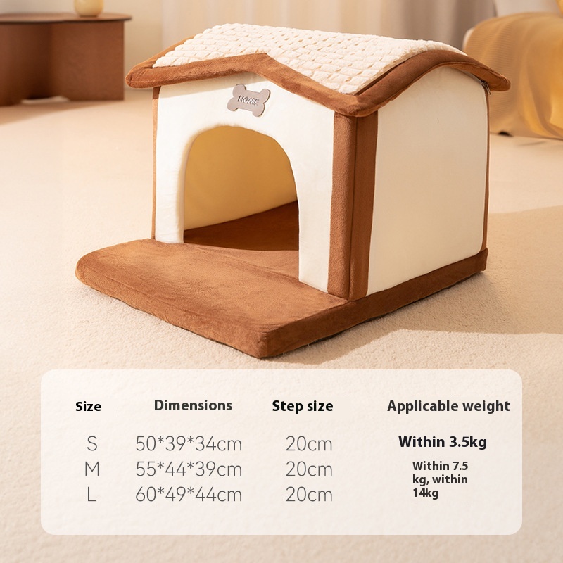 Dog Kennel Four Seasons Universal Tile House Cat Kennel House Type Villa Closed Thick Warm Teddy Pet Kennel Mat