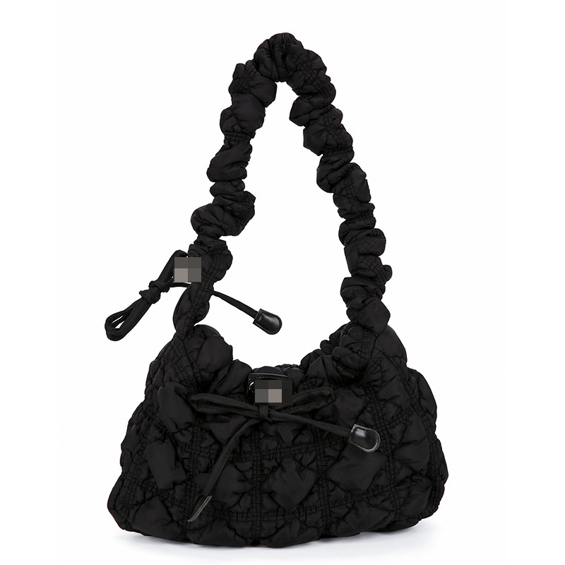 Pleated Cloud Bag Bubble Feather Cotton Shoulder Bag Personality Handbag