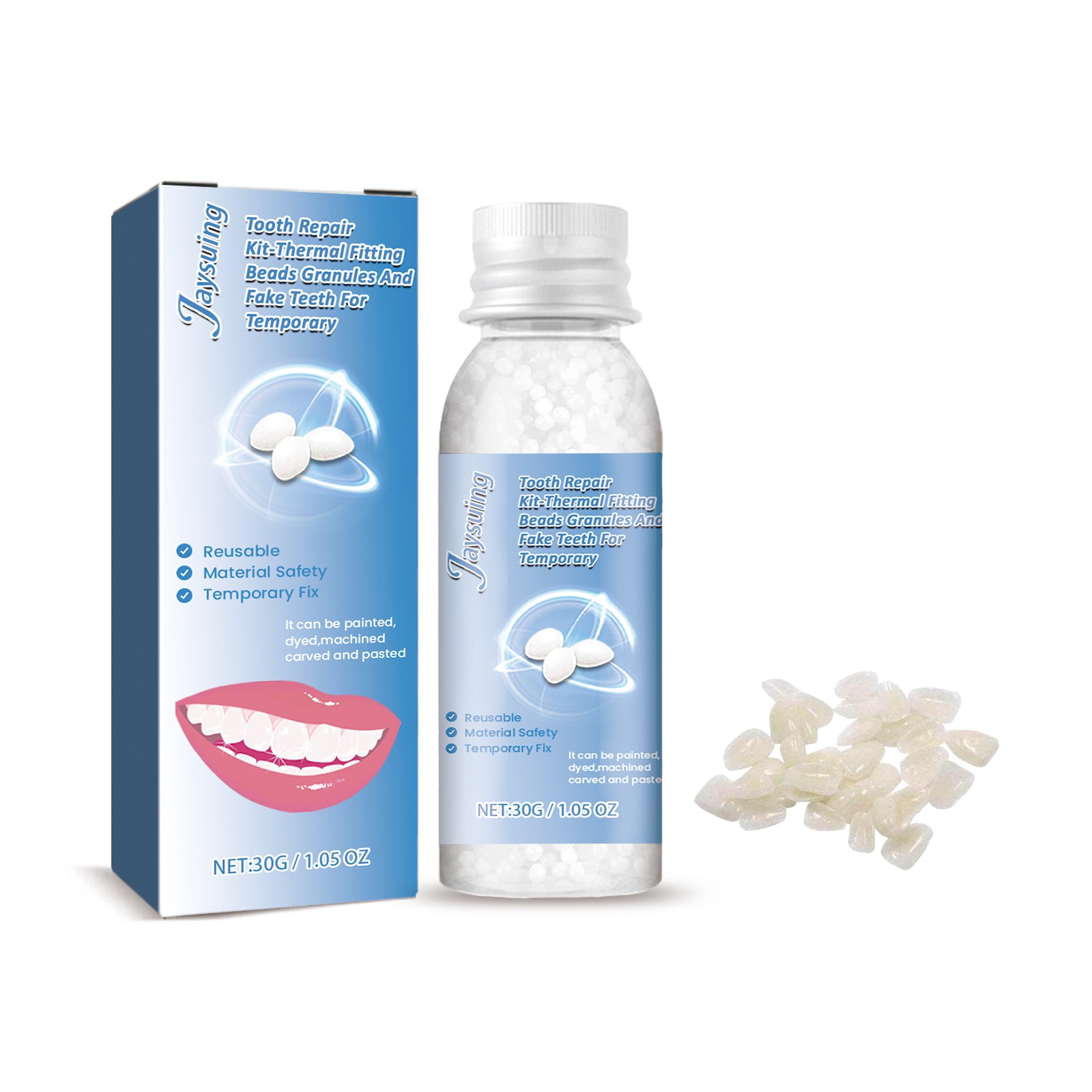 Jaysuing Temporary Tooth Repair Kit Tooth Gap Repair Teeth Glue Party Makeup Decoration Denture Glue