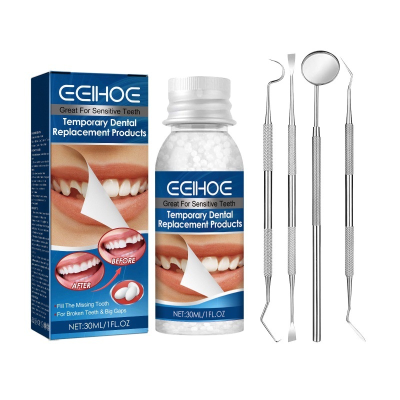 EELHOETooth Repair Kit Filling Gum Tooth Hole Filling Temporary Repair Particles Plastic Gum Kit