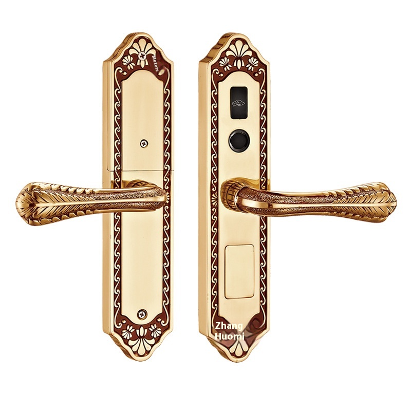 Haomeiyou Pure Copper Indoor Wooden Door Room Fingerprint Lock Semi-automatic Smart Lock Household Push-pull