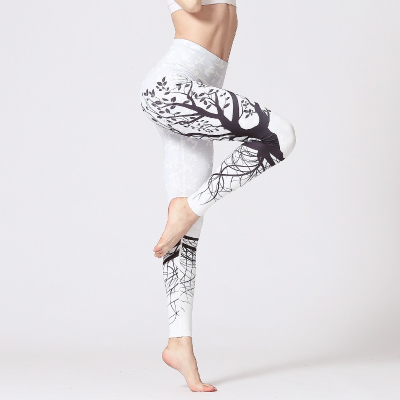 Japanese Printed Yoga Pants Women's High Waist Tight Dance Fitness Pants Quick Dry Sports Fitness Yoga Clothes