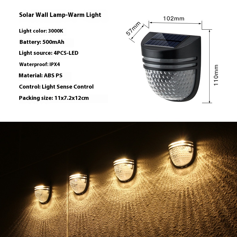 Solar Wall Lamp Home Wall Garden Lamp Outdoor Garden Decoration Layout Waterproof Atmosphere Outdoor Lamp