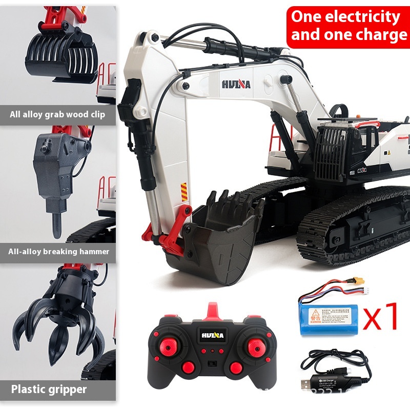 Huina594 Alloy Crawler Remote Control Excavator Toy Car Children Boy Large Engineering Vehicle Model Excavator
