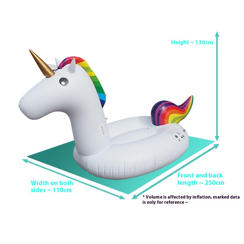 Inflatable2m Unicorn Floating Row Inflatable Mount Adult Water Play Floating Row Lounge Chair Floating Bed