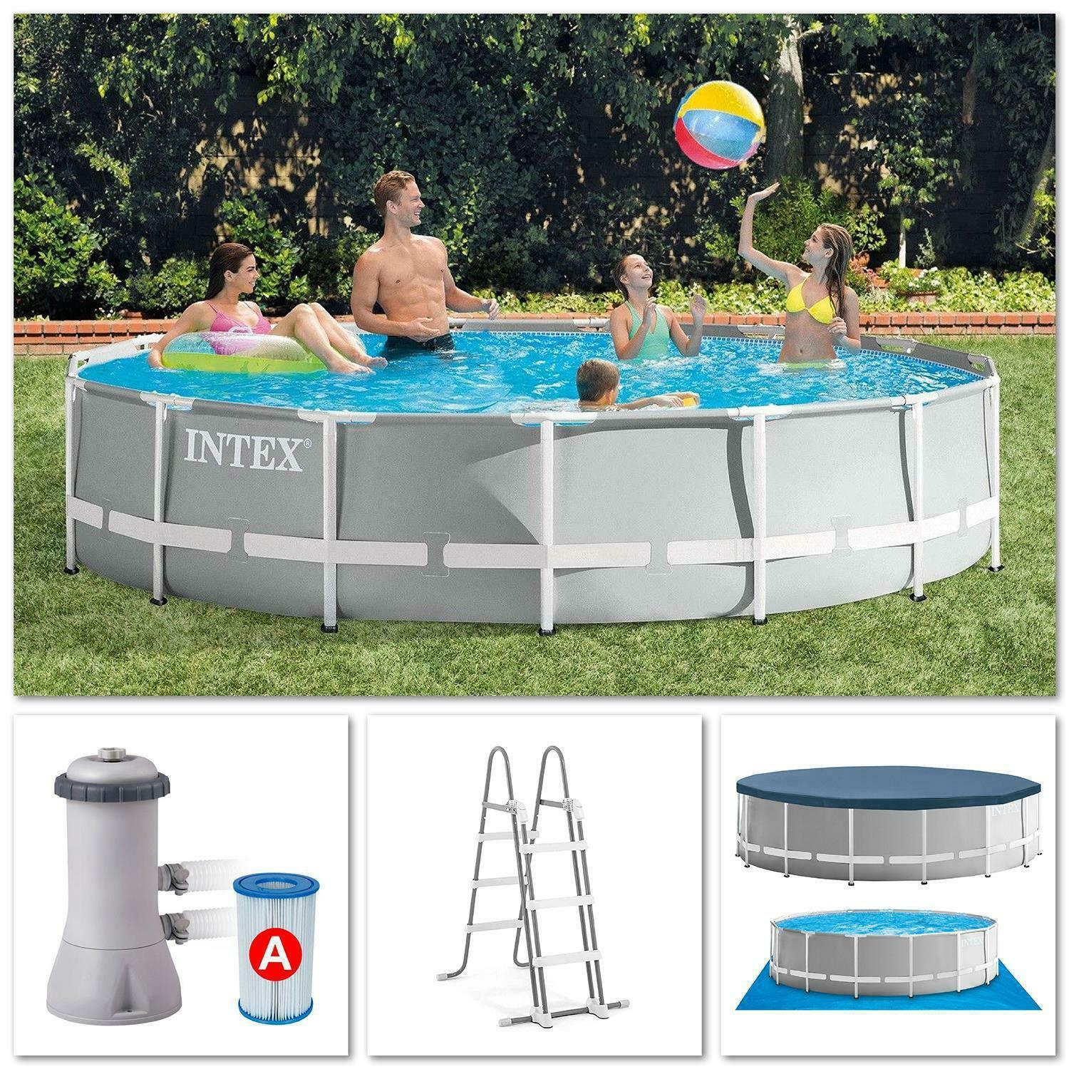 INTEX2672014-foot Round Pipe Rack Pool Set Home Children's Swimming Pool Adult Thickened Fish Farming Outdoor