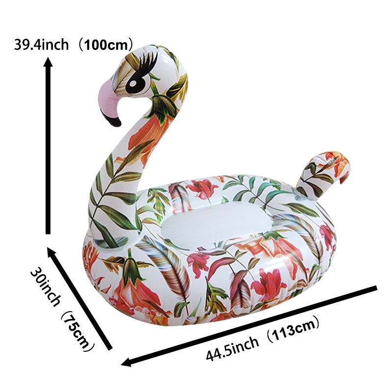 Pvc Colorful Flamingo Inflatable Mount Adult Water Inflatable Animal Floating Row Recliner Inflatable Bed